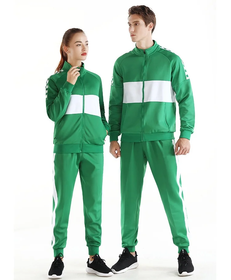 

Wholesale Custom Logo Zip Up Football Kids Sweatsuit Polyester Unisex Tracksuits Set