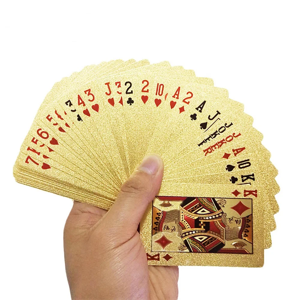 

Fan Shu Custom Image Changeable Magic 3D Plastic Poker Foil Gold Playing Cards 24K, Foil stamping and color printing