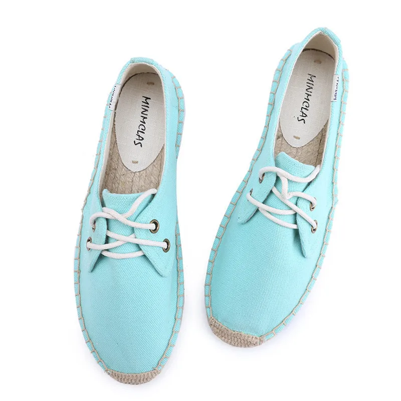 

Wholesale Flat Rubber Sole Sneaker Woman Canvas Espadrilles