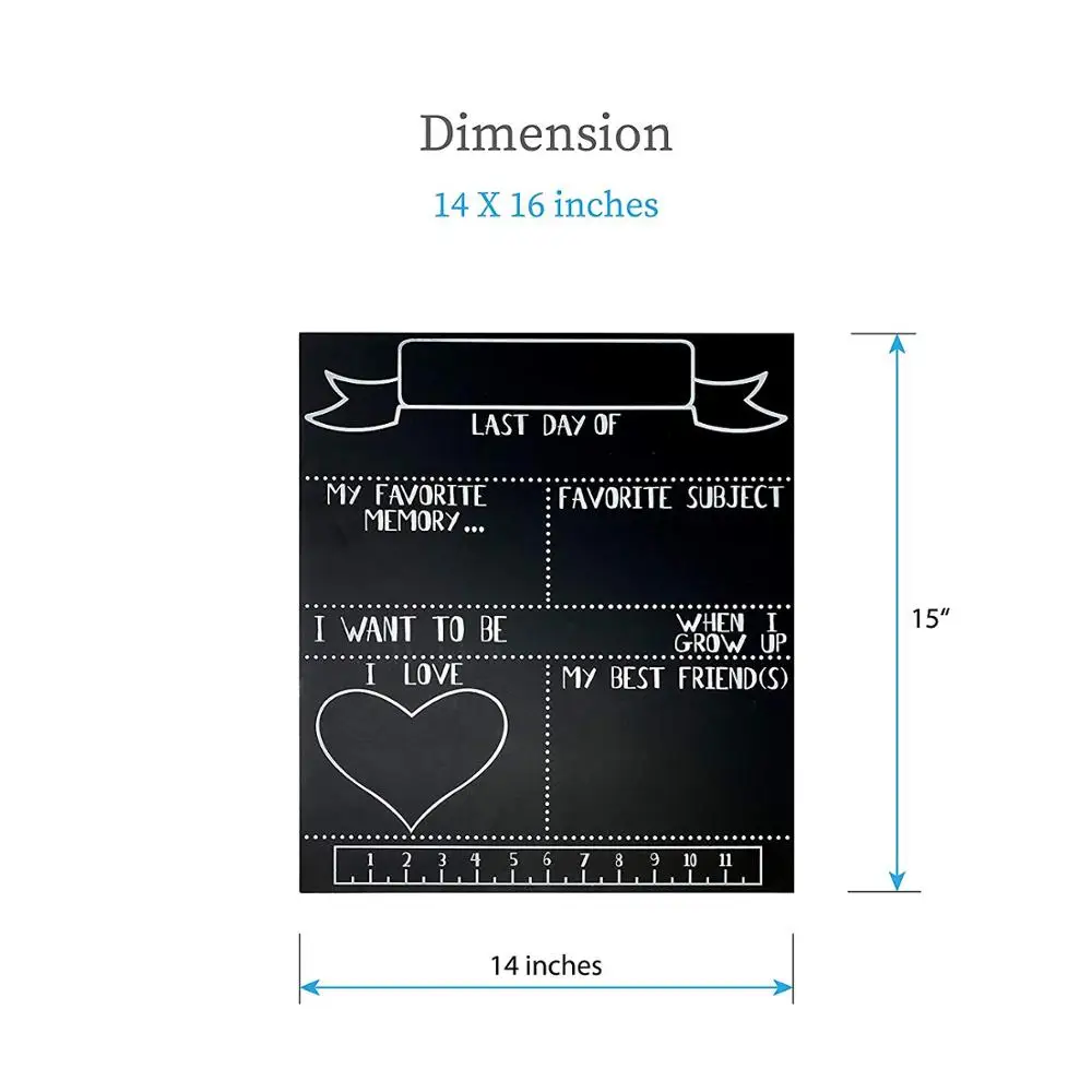 
First Day and Last Day of School Sign - 2 Sided 14x16 - Front Side and Back Sides - School Milestone Chalkboard 