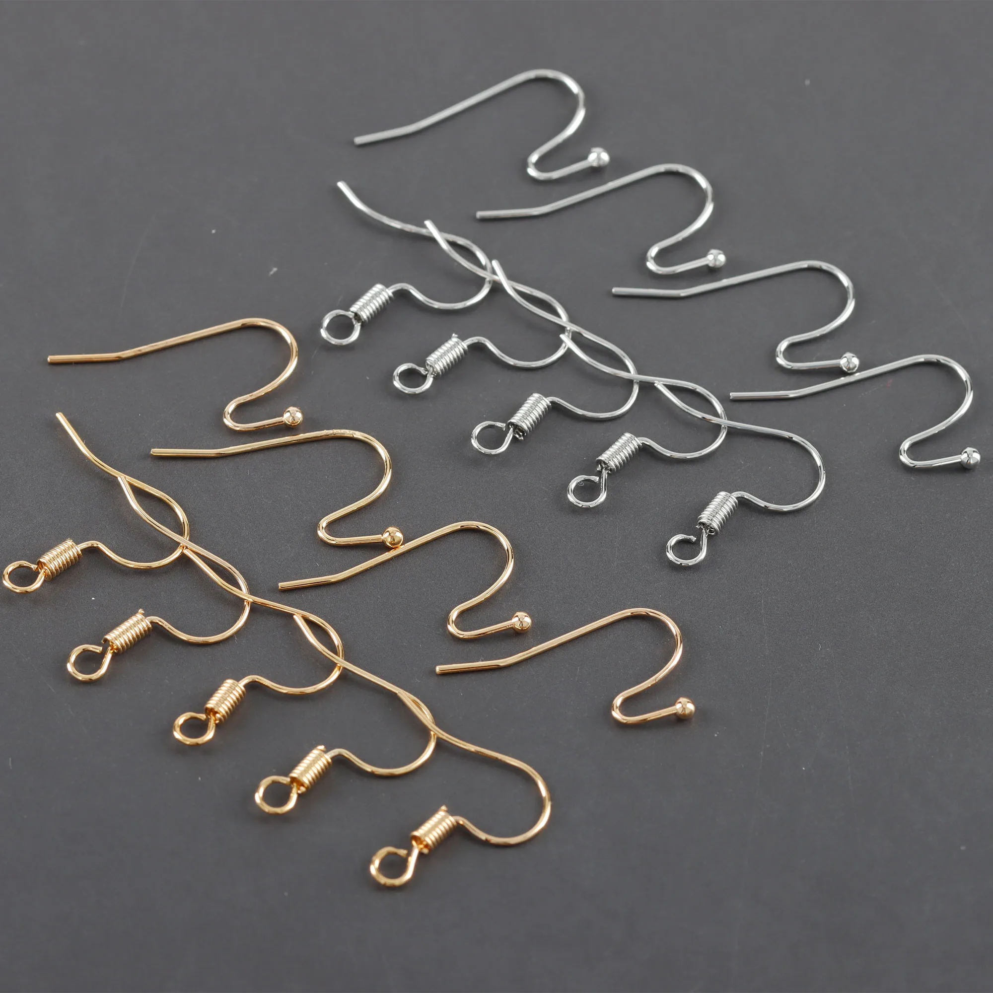

Wholesale Gold Silver Color Metal Diy French Earring Hooks Clasp Ear Wires For Jewelry Making M1061 50pcs/lot