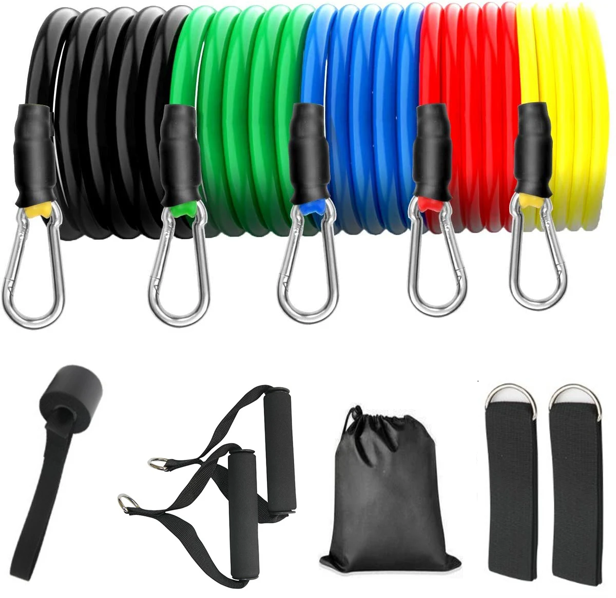 

Customized Elastic Latex Tube 11 Piece Resistance Exercise Bands Set