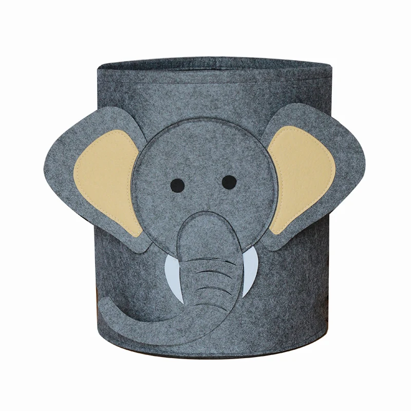 

2020 Custom Lion Elephant the Felt Storage Basket Organizer for kids toys, Customized