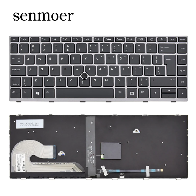 

Laptop Keyboard for HP EliteBook 730 G5 745 G5 745 G6 840 G5 846 G5 840 G6 846 G6.ZBook 14u G5 with backlight, Black white