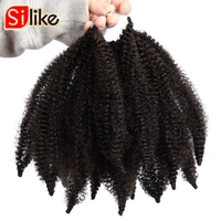 

8inch 14roots/pc Crochet Soft Afro Kinky Marley Braids Twist Synthetic Braiding Hair Crochet Extensions High Temperature Fiber