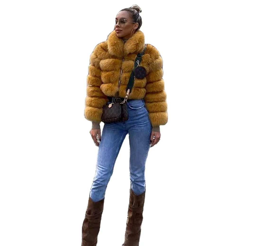 

QIUCHEN- FREE SHIPPING QC19021 fashion new arrival hot sale plus size fluffy jacket women luxury real fox fur coat