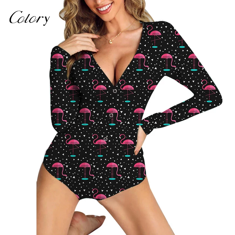 

Colory Button For Leopard 1 Piece Womens Pajama Women Trouser Pajamas, Picture shows