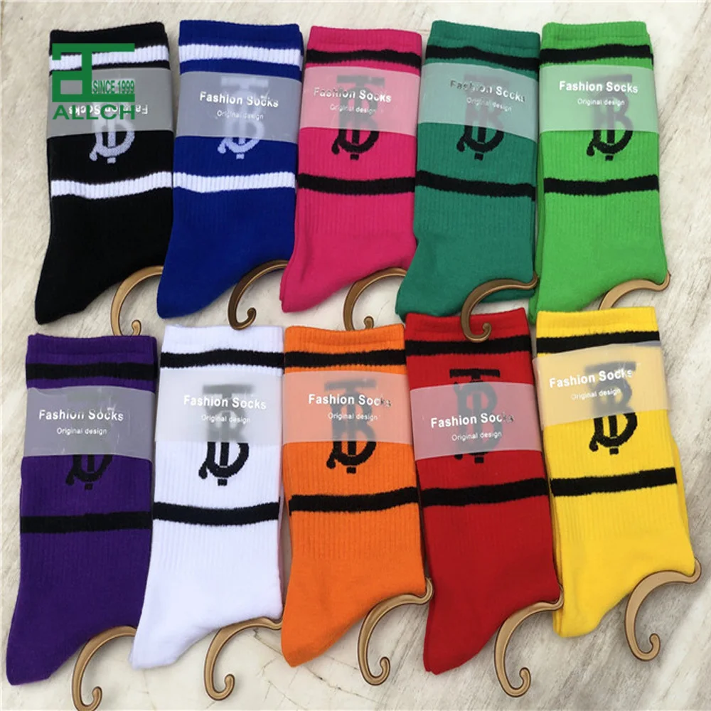 

ALLCH RTS Custom Logo Design Letter C 100% Cotton School Fashion Sports Casual Weed Lady Similar Luxury Branded Socks for Women, Picture shown
