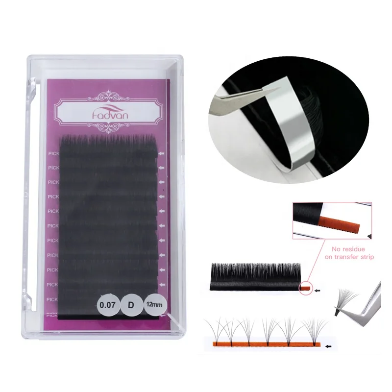 

FADVAN Eyelash Extension Supplies Imported Materials Pink Card Easy Fan Lashes And Easy Fanning Eyelash Extensions For Salon