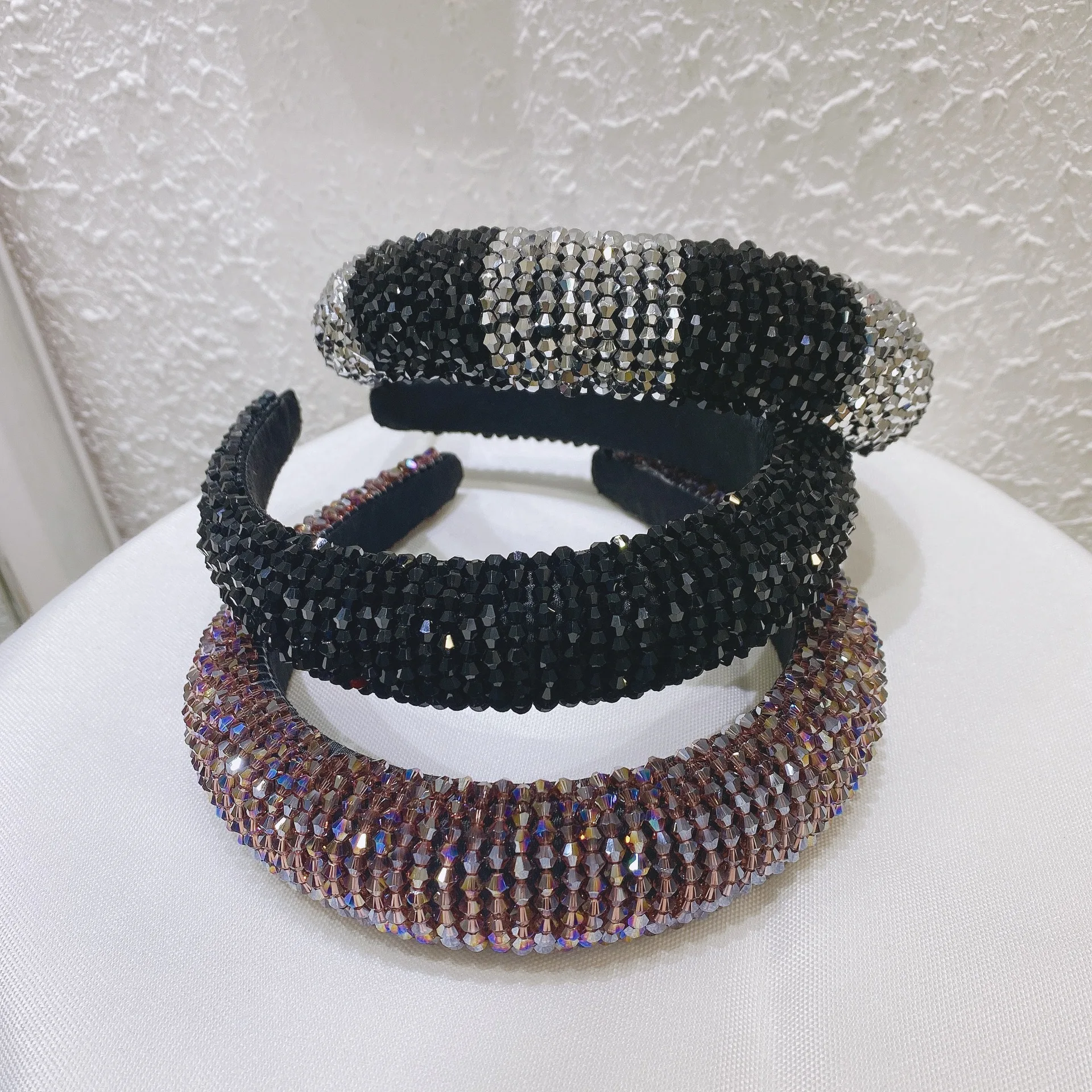 豪华bling发饰宽闪亮钻石发带闪亮水晶发带女性