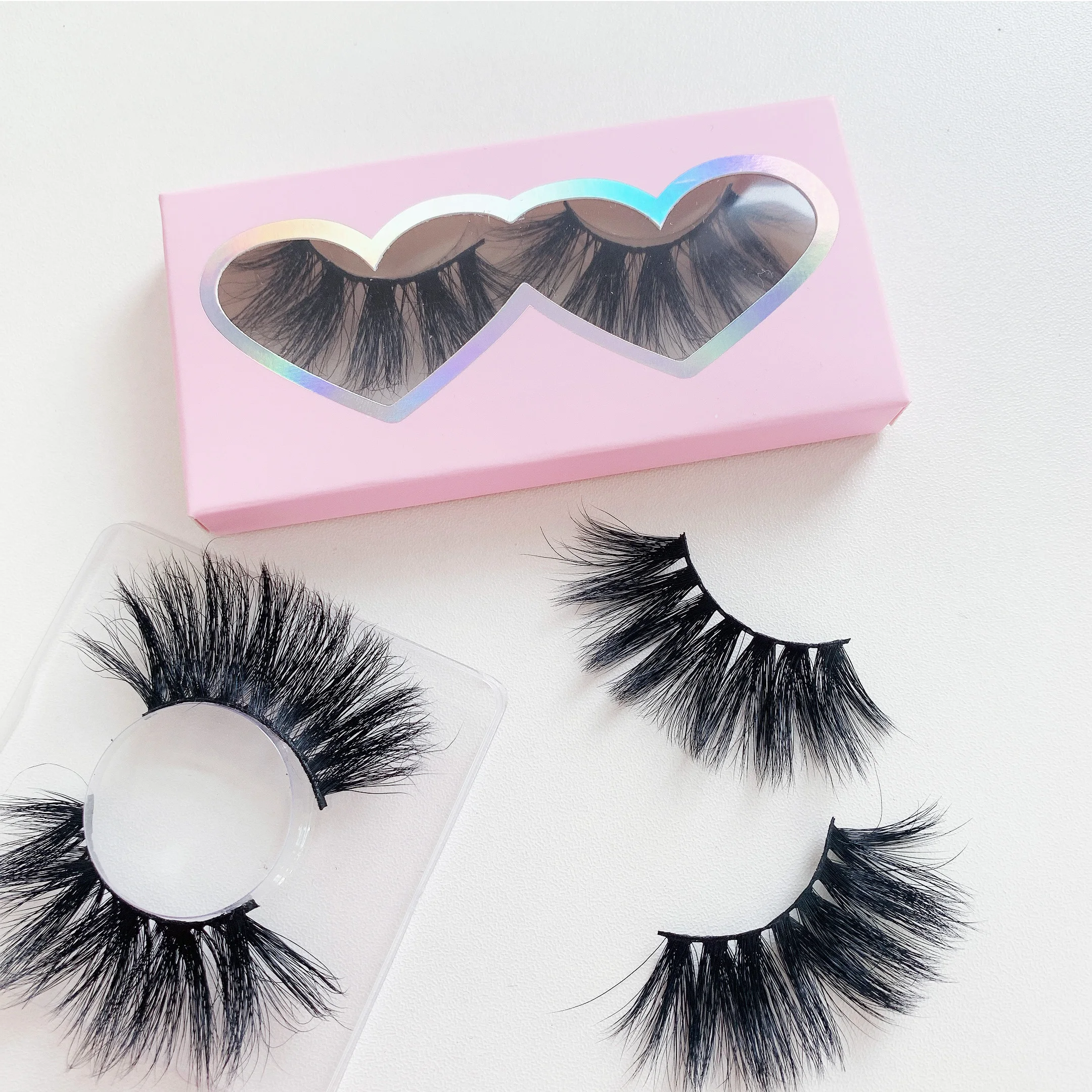 

Strip lashes cases private label eyelash vendor customized boxes18mm faux mink eyelashes, Black color