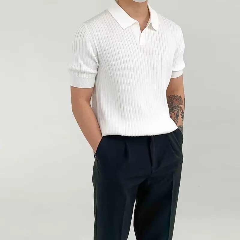M-3XL Fashion Polo Neck T-shirt Youth Popular Standard T-shirt Elegant and Trendy Quarter Sleeved Shirt