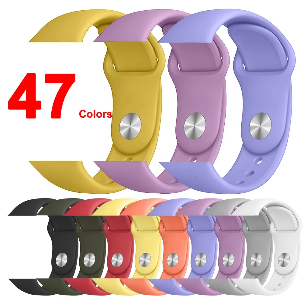 

ShanHai Sport Band for Apple Watch Band 40mm 44mm, Silicone Replacement Sport Strap For iWatch Apple Watch Series 6/SE/5/4/3, Multi-color optional or customized