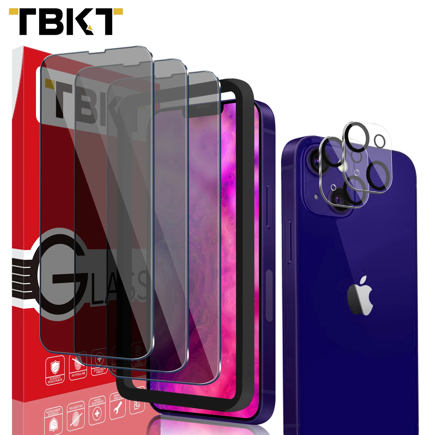 

2021 New Model 0.3mm Anti-spy Privacy Camera Lens Film Tempered Glass Screen Protector For iPhone 13 Pro