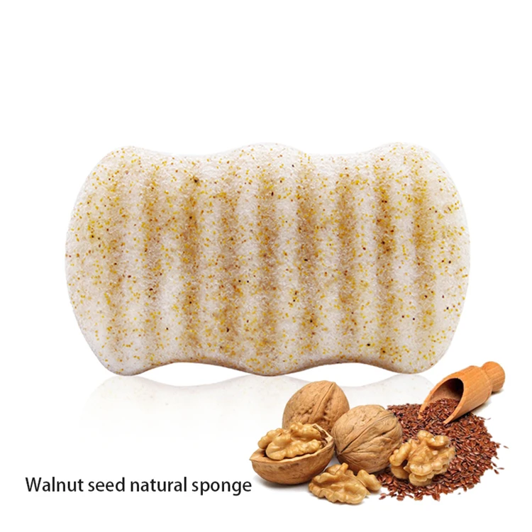 

Walnut seed natural bath konjac sponge exfoliating body, Coffee