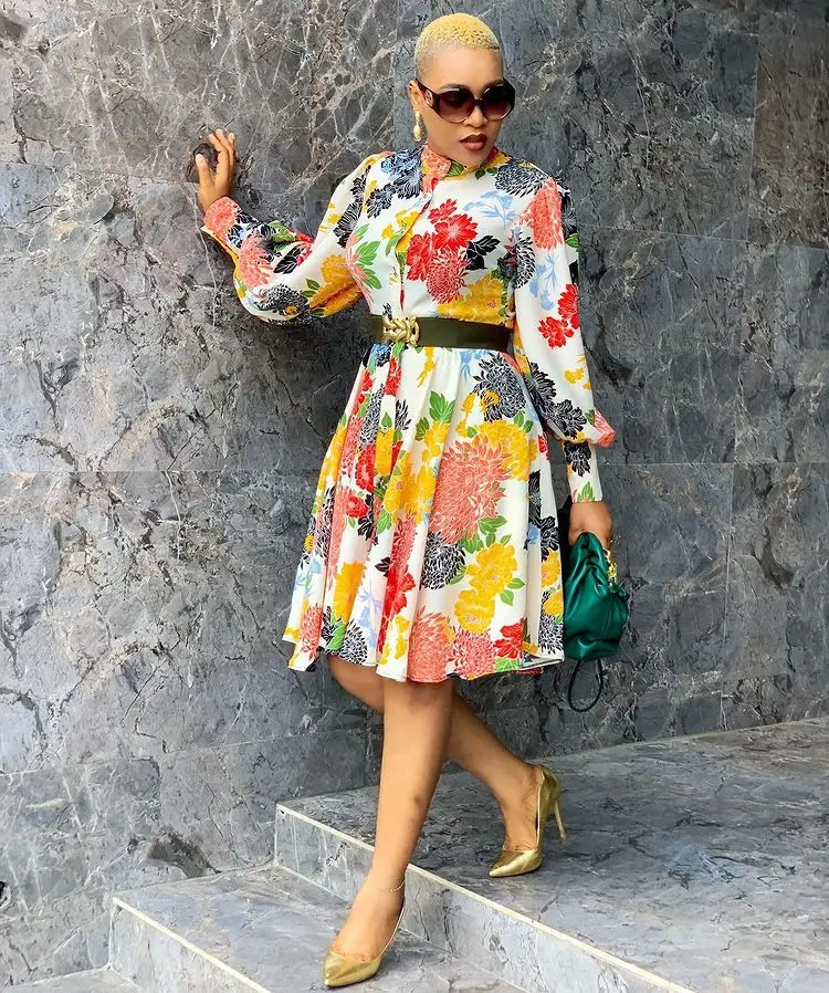 

Heavy Material Clothes women casual dress lady elegant dresses women Floral dress, As showed