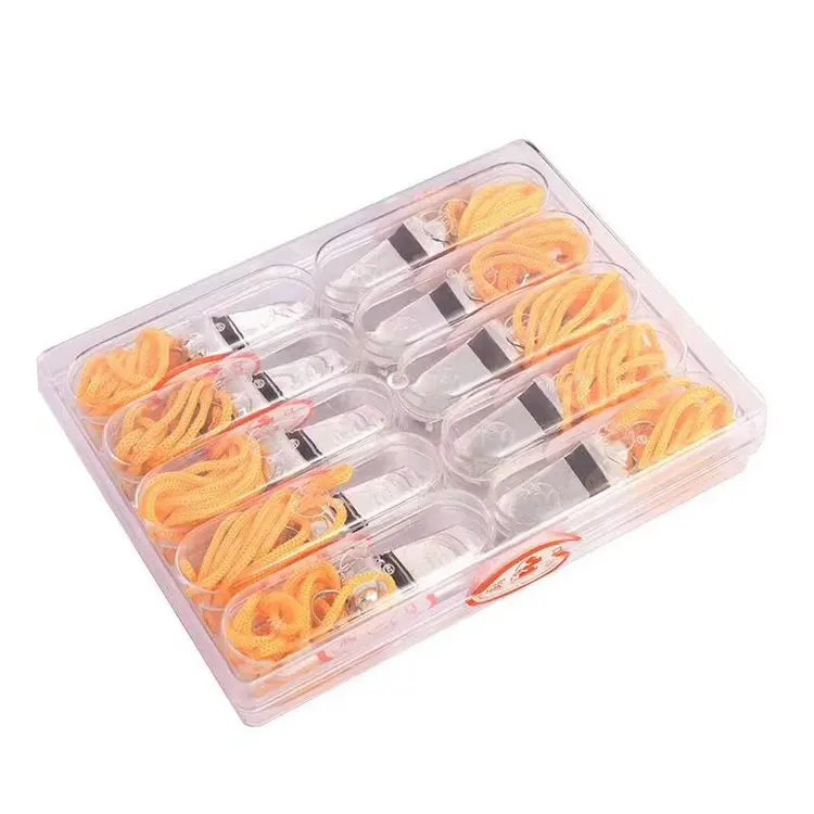 
Promotional metal loud police referee sports whistle lanyards 