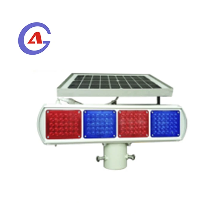 Solar Power LED Flashing Traffic Warning Light For Road Construction