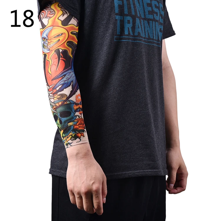 

Fashion Men Women Seamless Nylon False Tattoo Sleeves Designs Body Arm Custom False Tattoo Sleeves For Cool Men Women