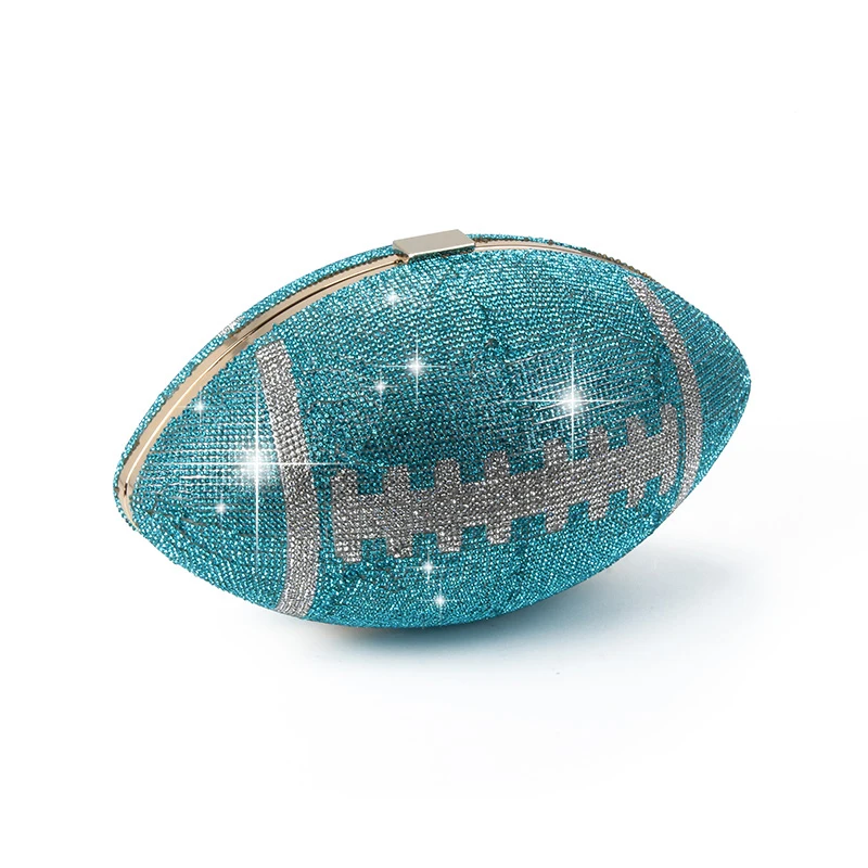 

Shiny Clutch Bag New Luxury Bling Rhinestone Football Diamond Purse