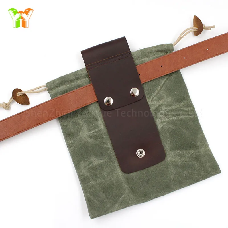 

Outdoor Canvas Fruit Picking Bag Camping Pick UP Bags Garden Leather Apple Picking Bags, Green/brown/coffee