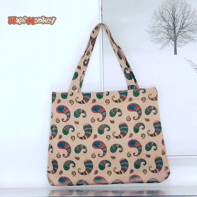 

HapiMonkey Custom Eco Friendly Printed Bag Reusable Women Tote Cotton Bag