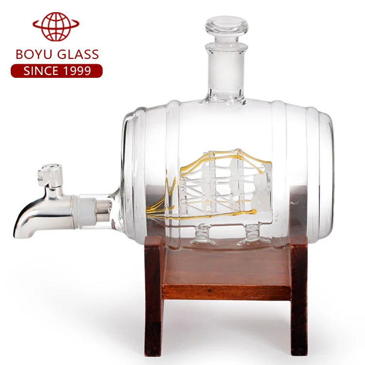 

Hot Selling Whiskey Decanter1000ml Glass Bottle Wine Decanter Set, Clear