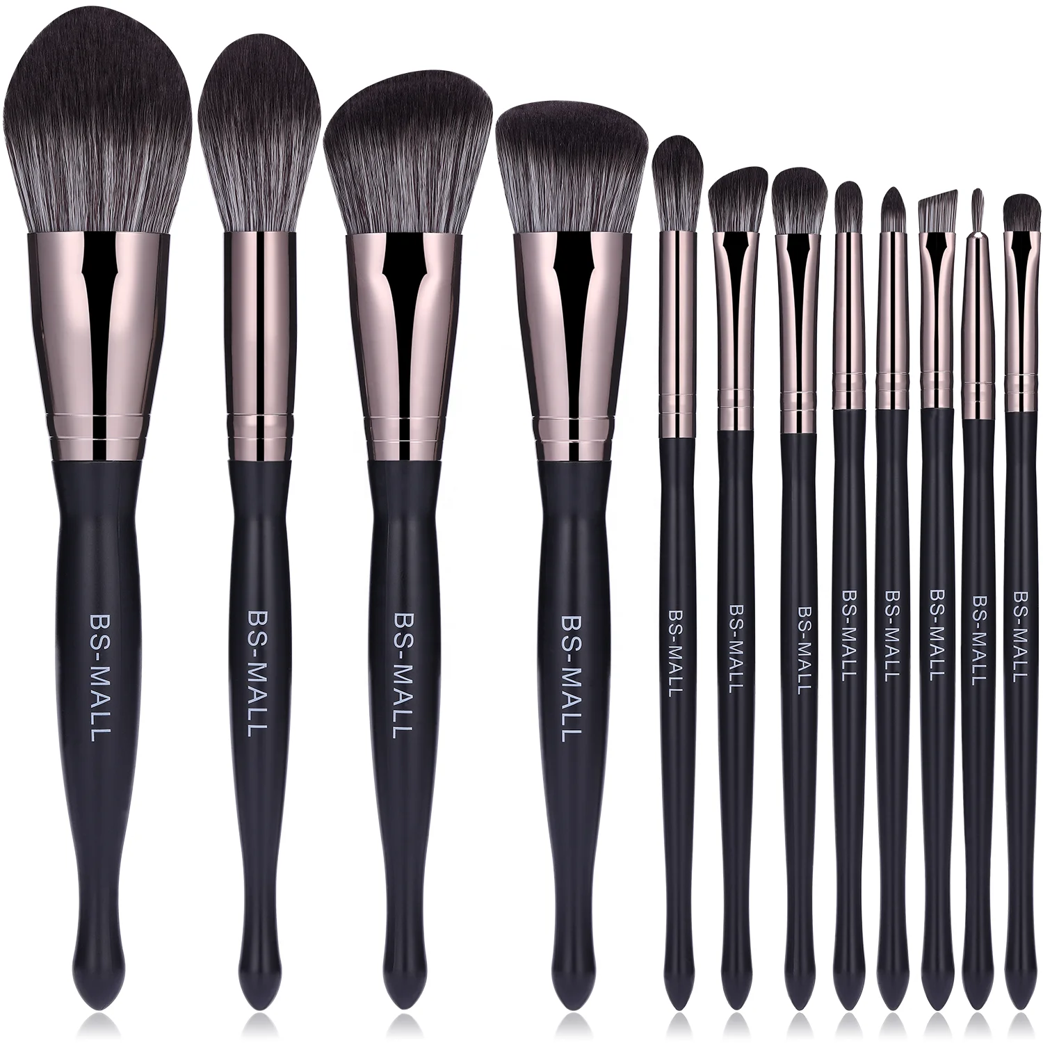 

BS-MALL Pincel Maquiagem 12pcs Black Makeup Brushes Custom Logo Highest Quality Makeup Brushes for Girls, Picture or customized color