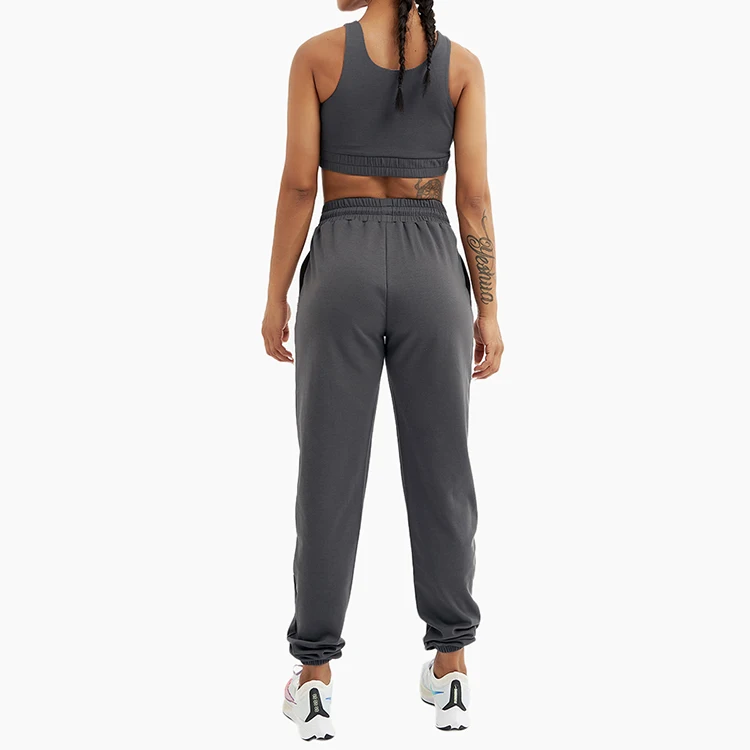 

Seamless yoga set workout clothes with pocket for women ribbed sport bra and pants
