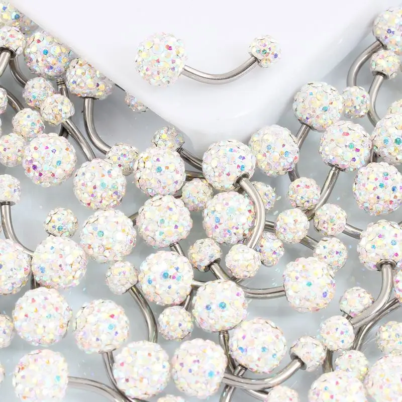 

Wholesale Custom Belly Tongue Piercing Nail Piercing Nipple Rings, White/blue/pink/colorful