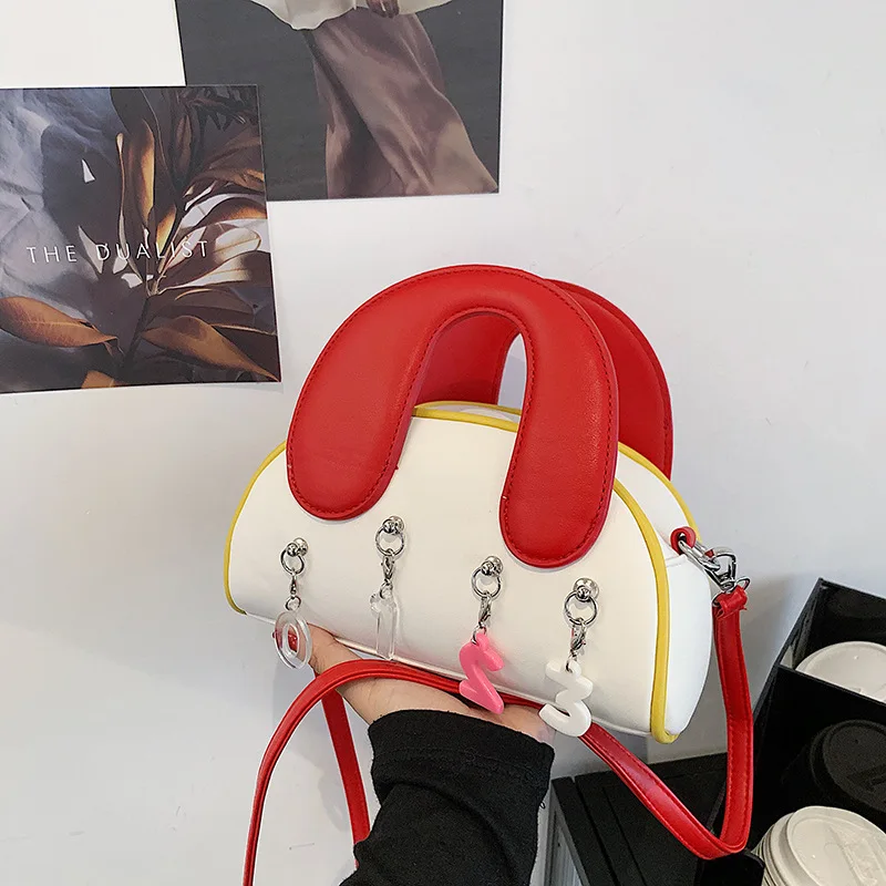 

2021 Candy Color Acrylic Crystal Digital Clutch Bag Fashion Pu Leather Contrast Color Trend Handbag