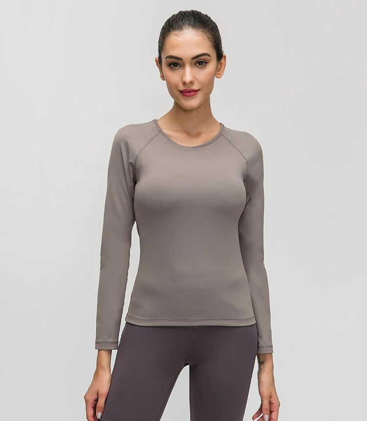 

Fashion Yoga tops long sleeve polyester spandex hight quality sport gym yoga shirts