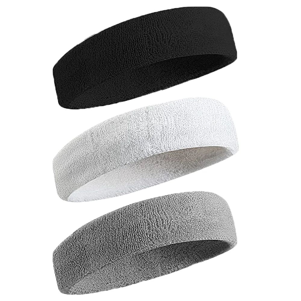 

OEM customized Cotton Terry Cloth sports sweatband running sports headband for Tennis, Basketball,Gym, Black, yellow, white, green etc