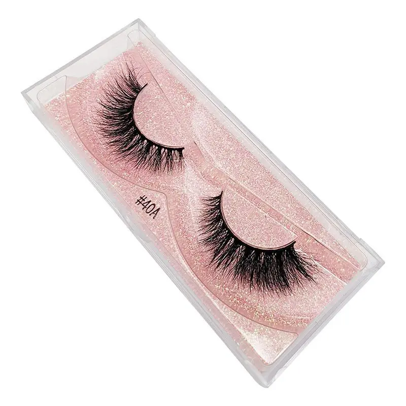 

Factory wholesale real mink fur false eyelashes 1 pair of handmade thick lifelike messy eyelashes