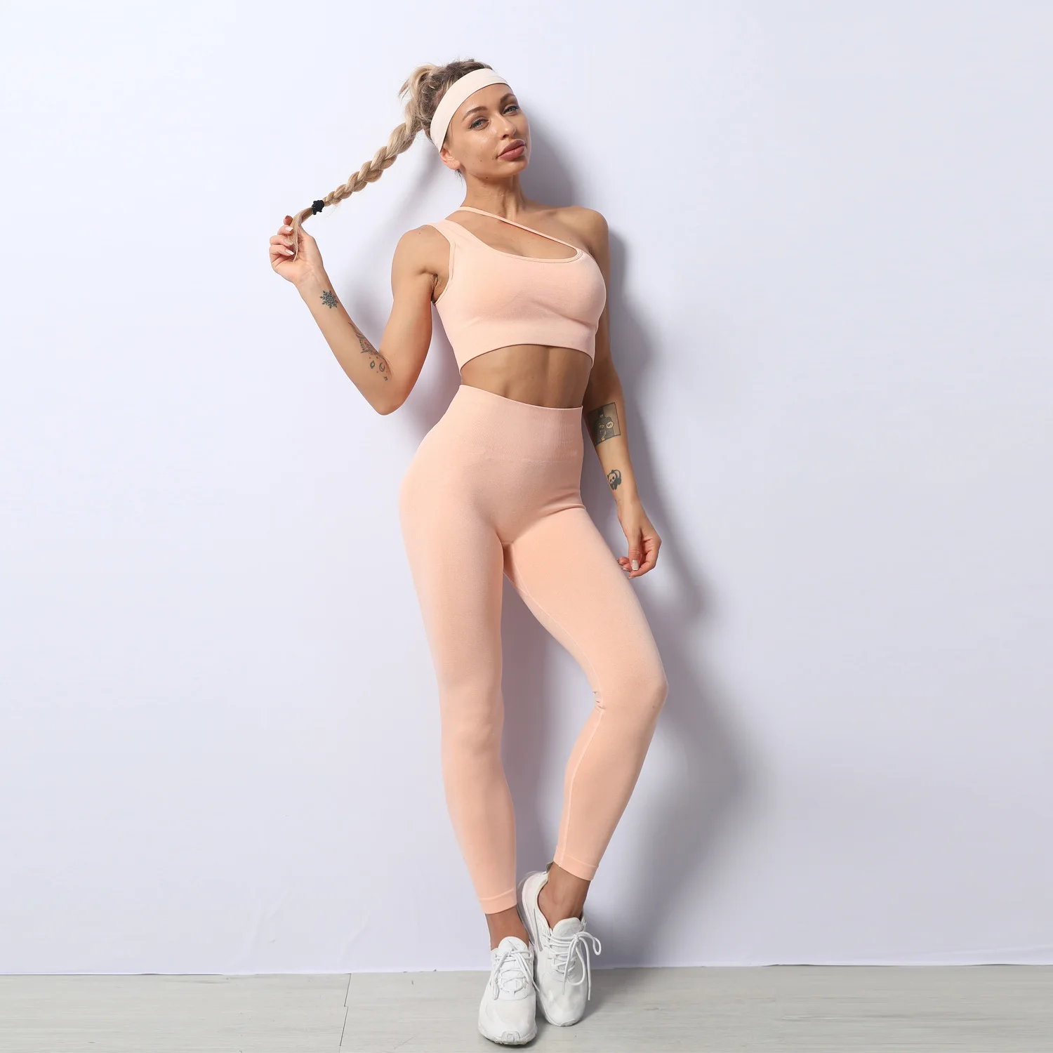 

2 Piece Yoga Set Women Beauty Back Bra Sport wear Gym Clothing Fitness Leggings Workout Suit With Pockets seamless yoga set