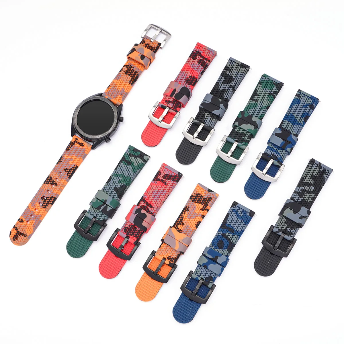 

Camo Band GT2 Strap Silicone Watch Bands Sports Bracelet For Galaxy Watch Gear s3 Amazfit Smart Strap, Colorful