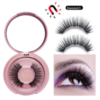 

1 Pair False Lashes New Style 3D Mink Eyelashes Magnetic Eyelashes With Eyeliner Eyelash Extension Private Label