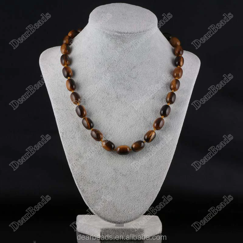 New Style Cheap Round Tube Beads Necklaces Jewelry Gemstone Necklace with Alloy Findings