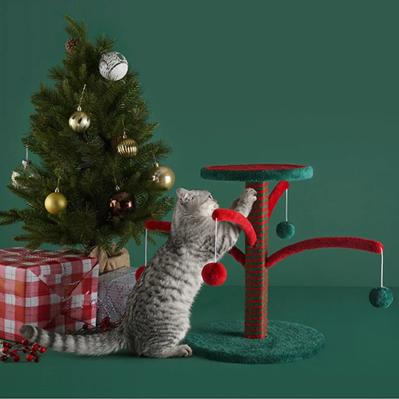 

Factory Wholesale Manufacturing New Cat Climbing Tree Small Christmas Cat Toys