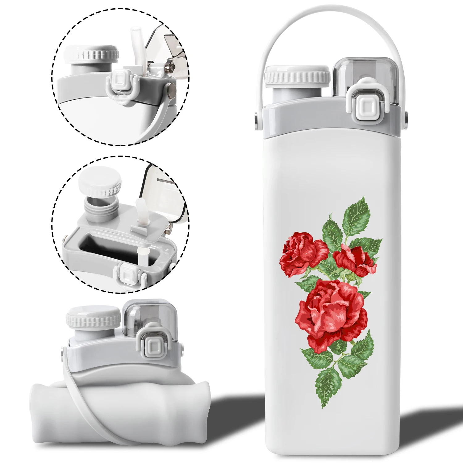 Wholesale Bpa Free Reusable Outdoor Foldable Silicone Water Bottle 600ml Eco-Friendly Lightweight Portable Collapsible Travel