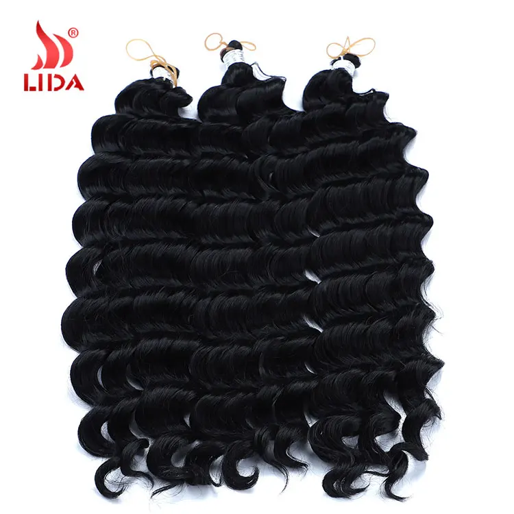 

Lida Synthetic Hair water wave bulk Crochet Latch Hook braids nonweft 18-24 inches hair bulk, 1 1b 2 4 27 30 33 99j 613