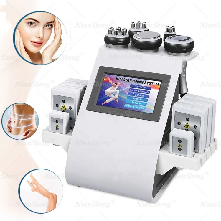 

2021 newest Black Friday lipo laser slimming cavitation rf 6 in 1 Rf Vacuum Ultrasound Ultrasonic Cavitation Slimming Machine