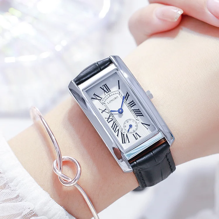

LONGBO 83111 new fashion business female custom watches for square stainlessteel womens wrist waterproof luxury brand, 6 colors