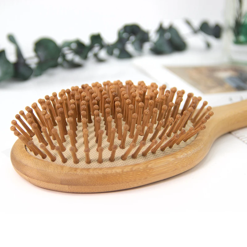 

Custom Logo Detangler Paddle Hair Brush Big High Quality Scalp Massage Handmade Bamboo Eco-friendly Paddle Brush, Natural