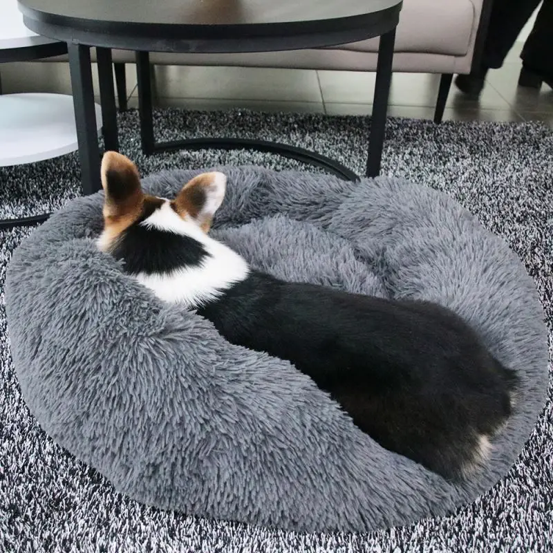 

Cat Bed Push Faux Fur Dog Bed Cats Comfortable Warm Deep Sleep Pet Nest
