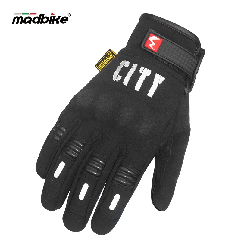 

madbike wholesale glove man motorbike bike luvas touch screen motocross motorcycle gloves racing guantes para moto, Black