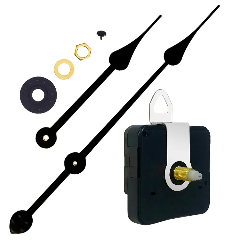 

21CM Long Hands Pointer Silent Movement DIY Square Quartz Wall Clock Mechanism, Black