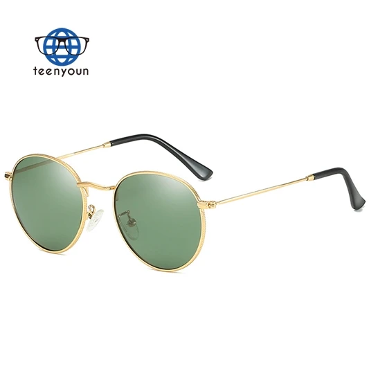 

Teenyoun Small Size Men Metal Frame Green Lens Custom Shades Mirror Uv400 Polarized 2023 Sun Glasses Sunglasses