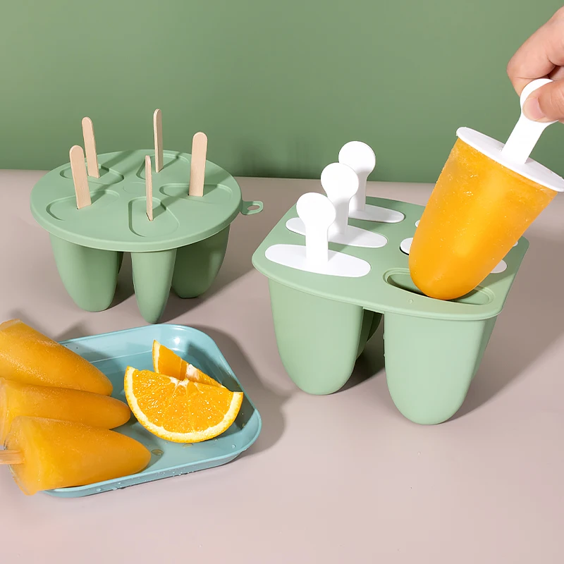 

FAD Customization Multifunctional Silicone Molds Reusable Ice Cream Molds With Plastic Wooden Handles