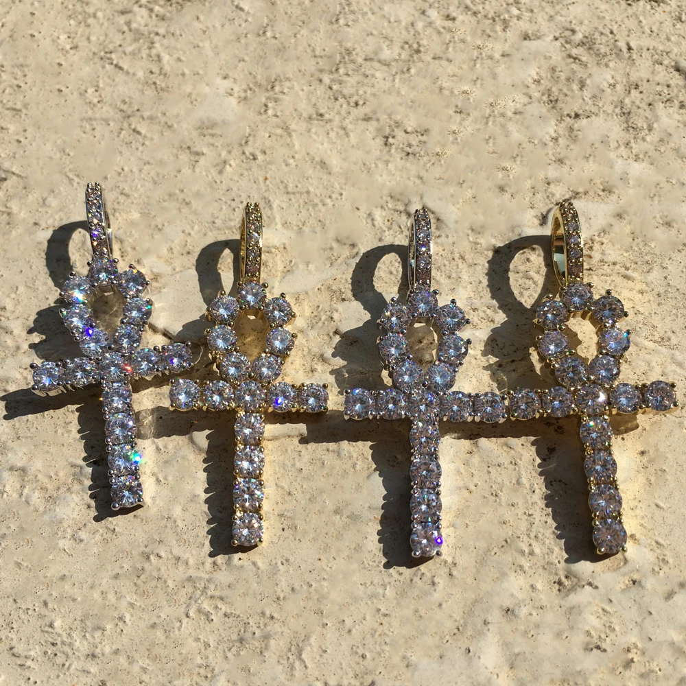 

Diamond cross necklace 14k ankh jewelry gold necklace for women